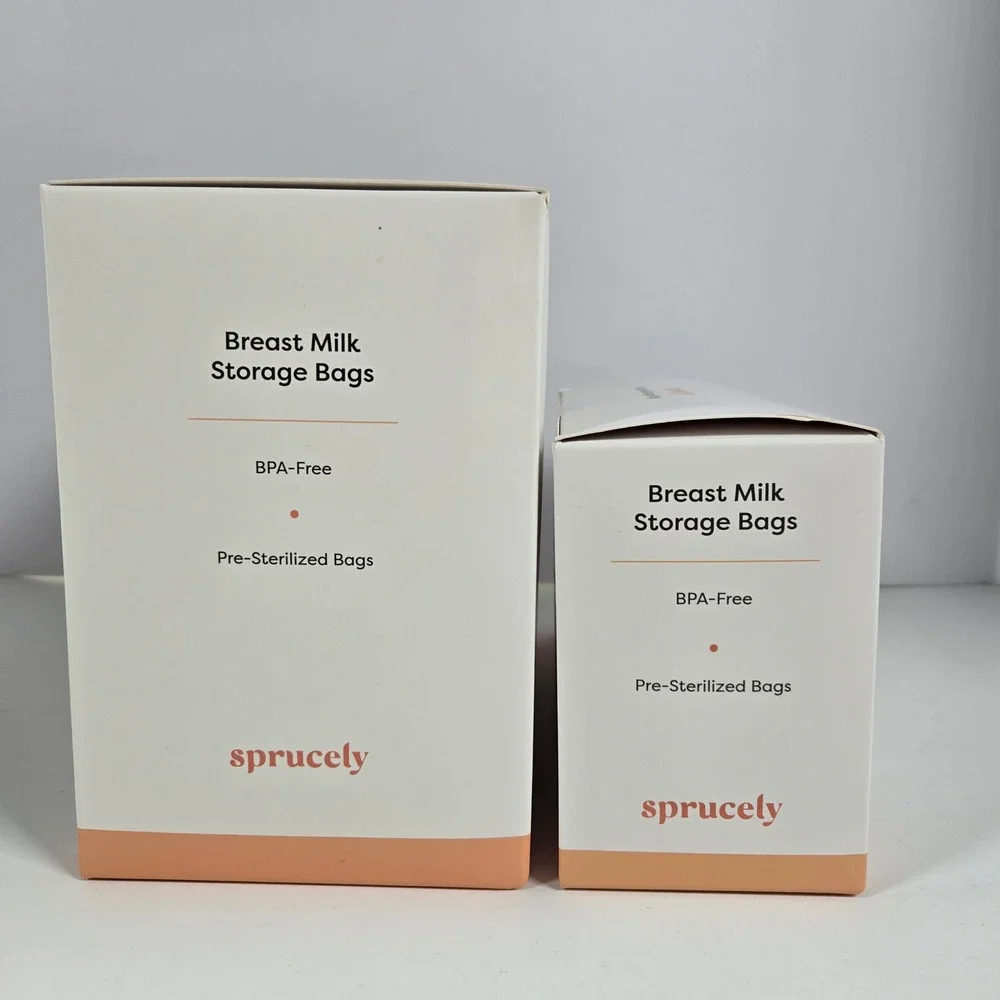Sprucely Breast Milk Storage Bags 400ct White 8oz BPA-Free Pre-Sterilized